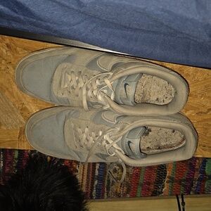 Nike air sneakers, baby blue, at least 7 years old. Size 15 men
